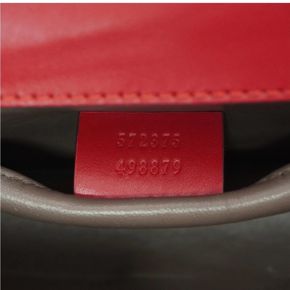 Gucci Zumi Red Shoulder Bag with Gold Chain 2 way Bag Preowned - Picture 10 of 17